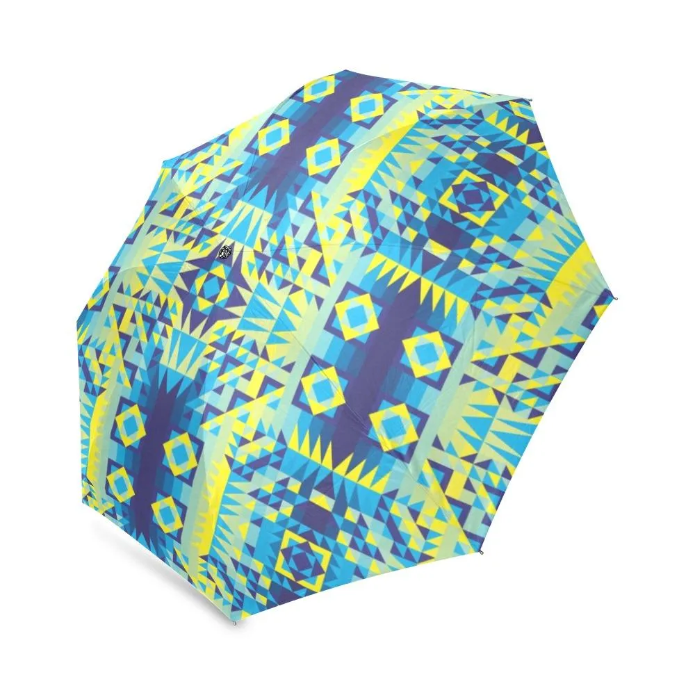 Kaleidoscope Jaune Bleu Foldable Umbrella