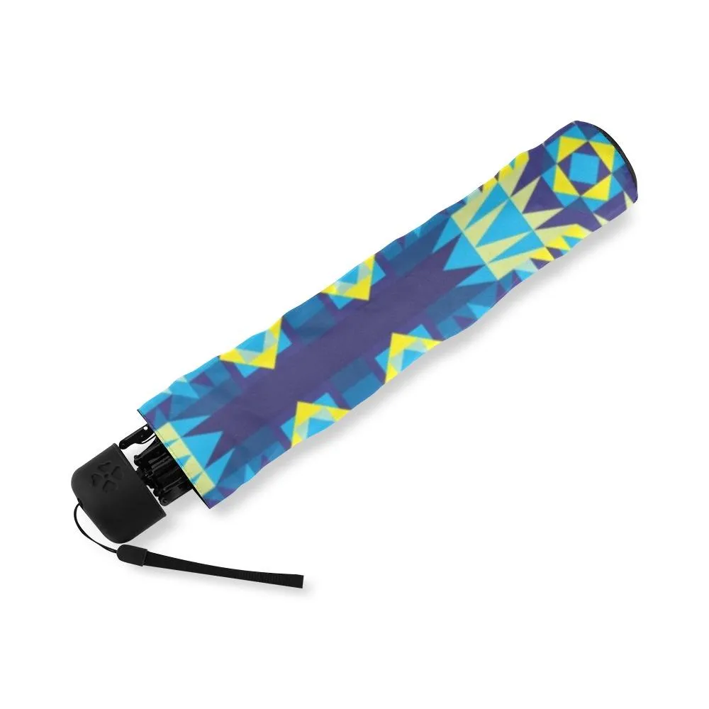 Kaleidoscope Jaune Bleu Foldable Umbrella