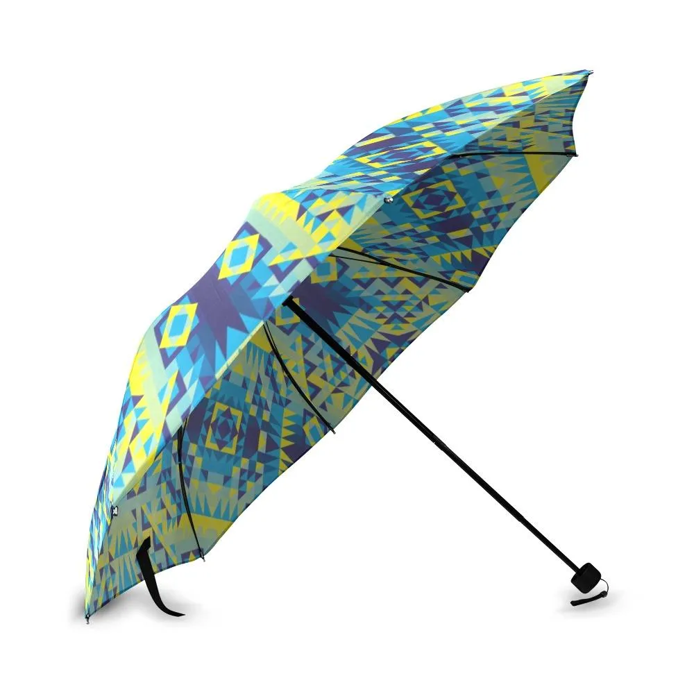 Kaleidoscope Jaune Bleu Foldable Umbrella