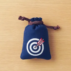 Katazome Small Talisman Bag - Arrow Target -,  Drawstring Pouch,  Japanese traditional craft bag