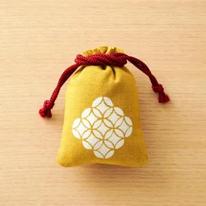 Katazome Small Talisman Bag - Shippo (Interlocking Circles Pattern) -,  Drawstring Pouch,  Japanese traditional craft bag