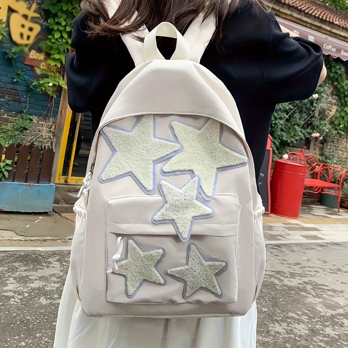 Kawaii Cute Preppy Backpack - Stylish Laptop Carrier with Spacious Compartments - Perfect for School, Travel, and Daily Adventures - Durable and Comfortable