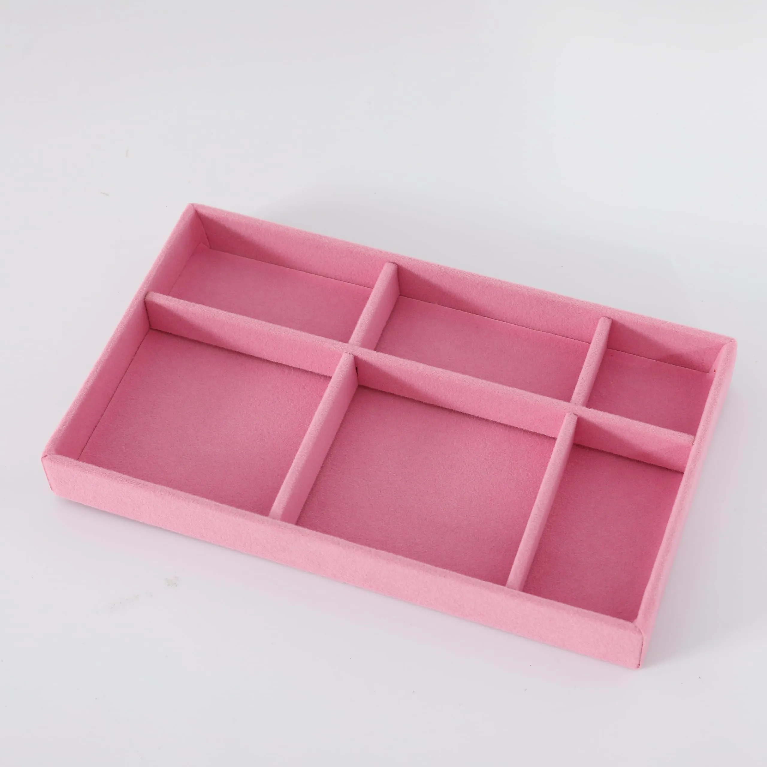 Kuber Industries 16 Pieces Velvet Jewelry Trays Organizer | Jewelry Storage Box | Jewelry Organizer | Showcase Holder Dresser Organizer for Earring Necklace Bracelet Ring |Pack of 4 | YBL4-04 |Pink