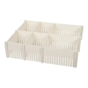 Kuber Industries (Set of 4) Drawer Storage Organizer - Modular Partition for Socks, Belt, Innerwear, Ties, Lingerie & Wardrobe Accessories - White