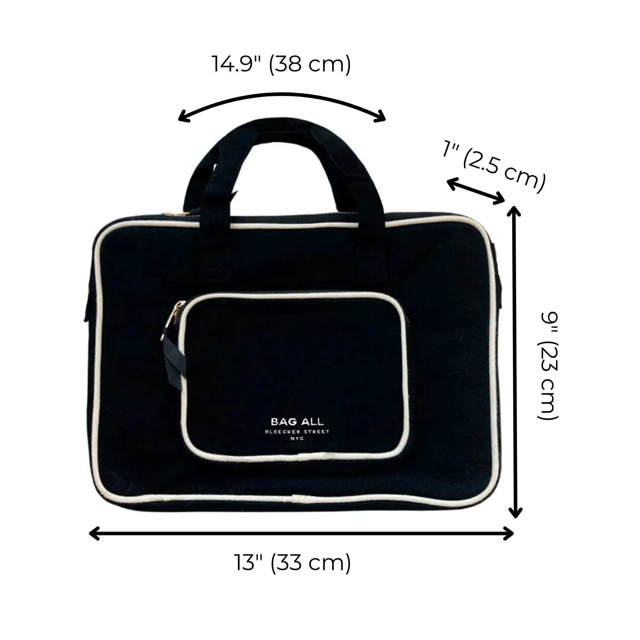 Laptop Case 13", Handle & Charger Pocket, Black