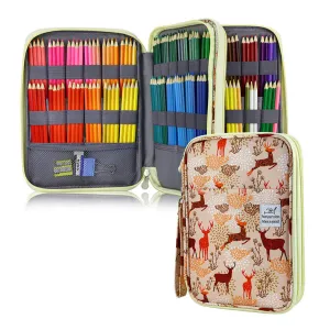 Large Capacity 96 / 192 Slots Multi-Layers Zipper Pen Organizer Bag for Artist