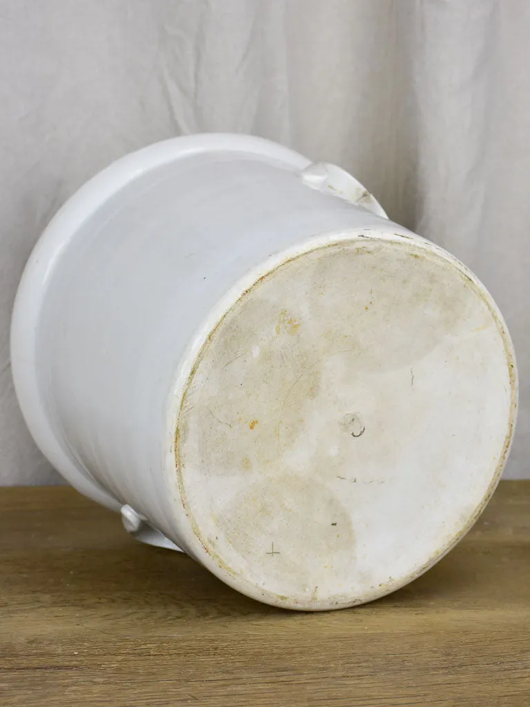 Large French preserving pot with handles - white 11¾"