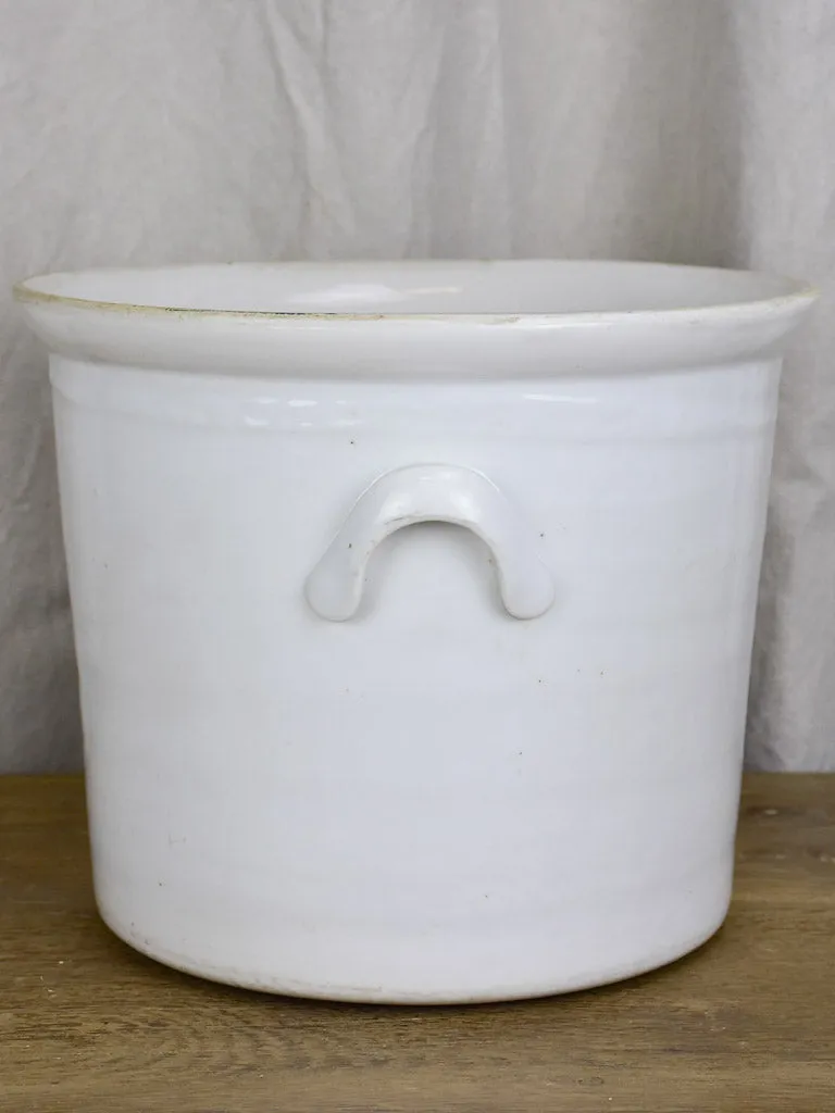 Large French preserving pot with handles - white 11¾"