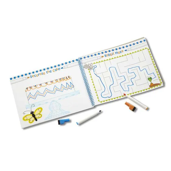 LAST CHANCE - LIMITED STOCK - Dry Erase Activity Pad -  Games Wipe-Off Activity Pad - On the Go Travel Activity - Dry Erase Reusable Travel Games - Travel Games - Toddler Kids - Melissa and Doug