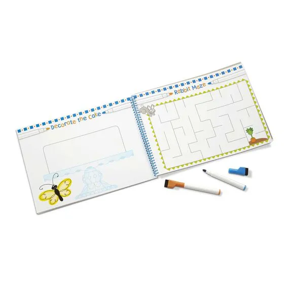 LAST CHANCE - LIMITED STOCK - Dry Erase Activity Pad -  Games Wipe-Off Activity Pad - On the Go Travel Activity - Dry Erase Reusable Travel Games - Travel Games - Toddler Kids - Melissa and Doug