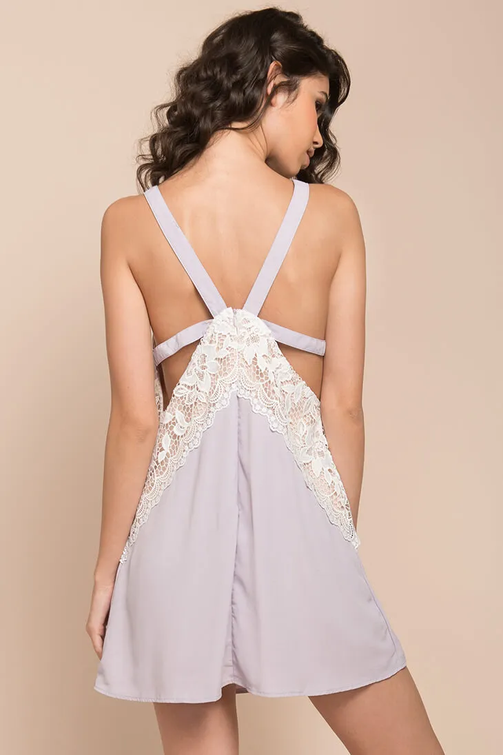 Lauren Lace Details Dress Lilac