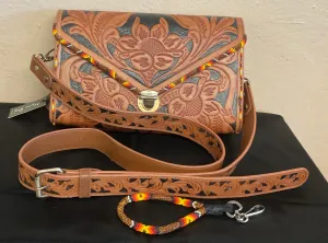 Leather Beaded "Myra Bag" Purse