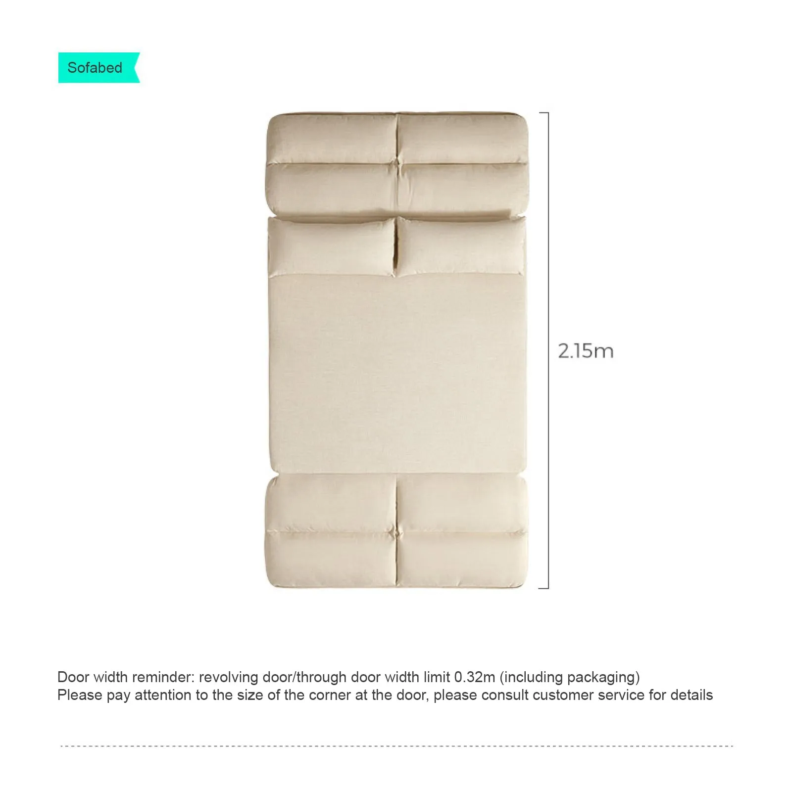 LEO White Cream Foldable Sofa Bed