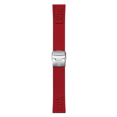 Luminox 24mm Cut-to-Fit Branded Rubber Strap in Red