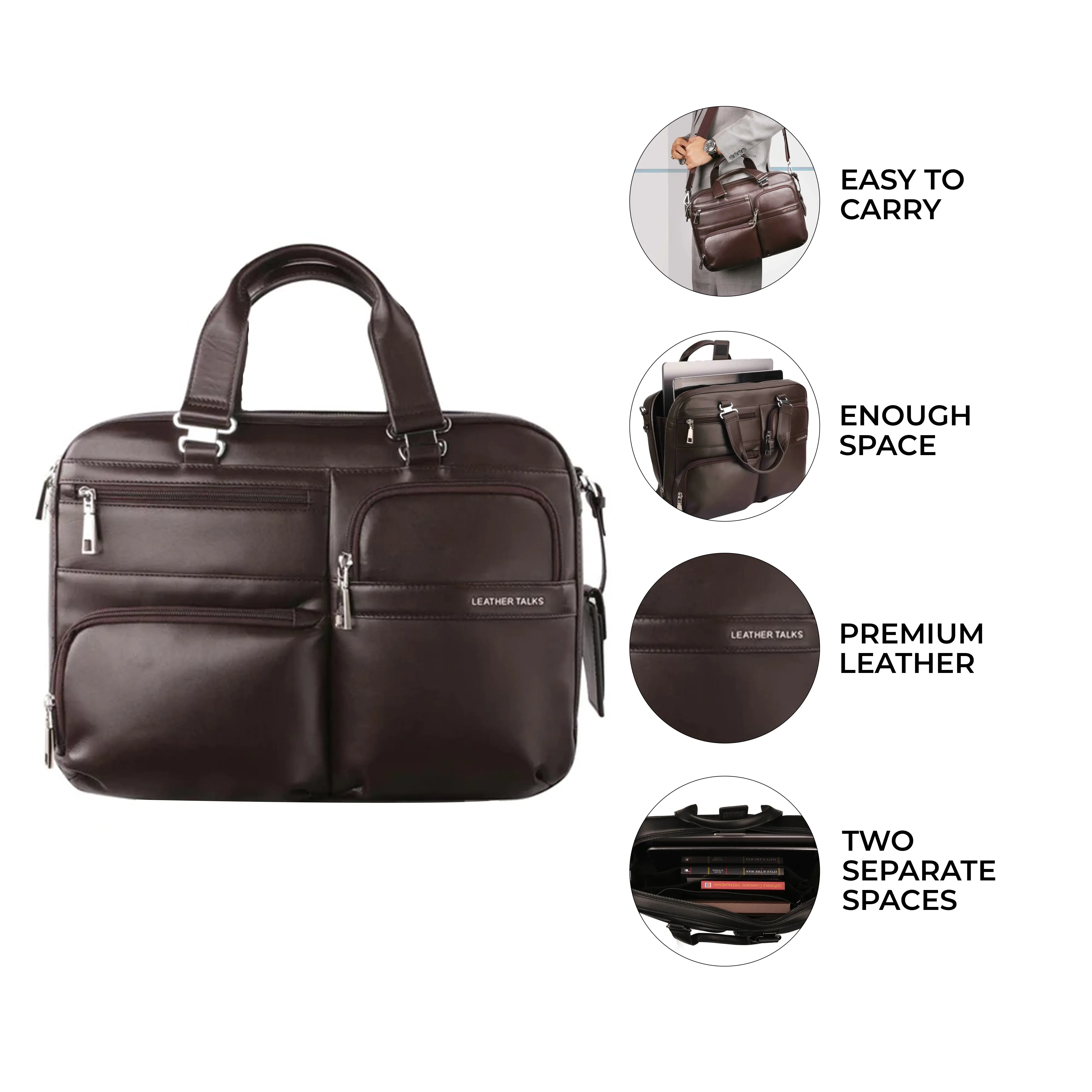 Luxury Corporate Diwai Gift | Jacob Folio Bag | Leather Briefcase For Men | Genuine Leather| Colour: Black