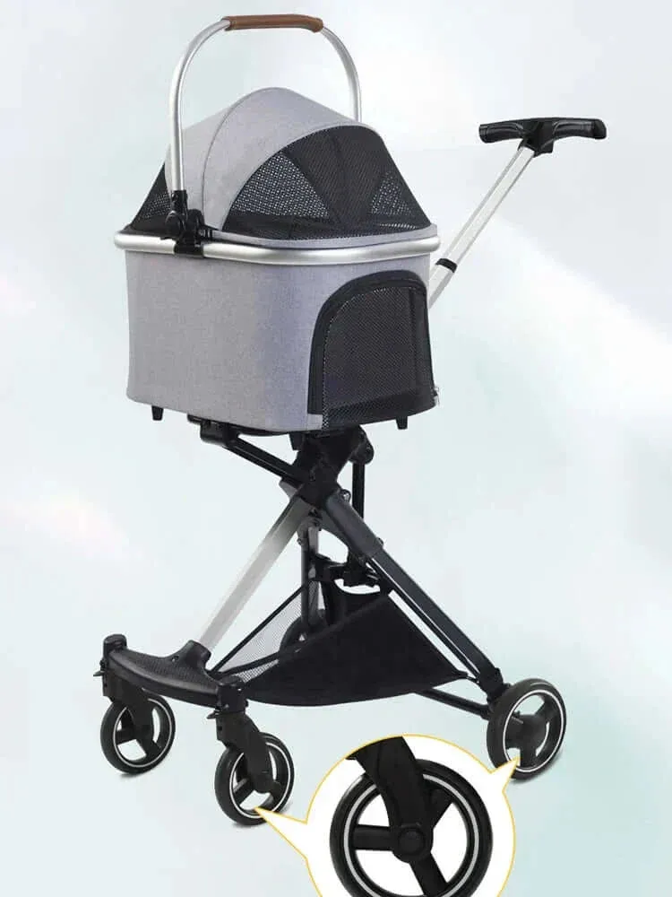 Luxury Ride for Paws: Foldable Stroller for Small & Medium Pets