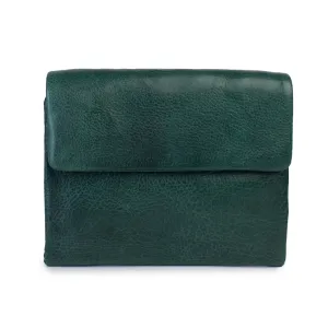 Mabel Leather Purse: Forest Green