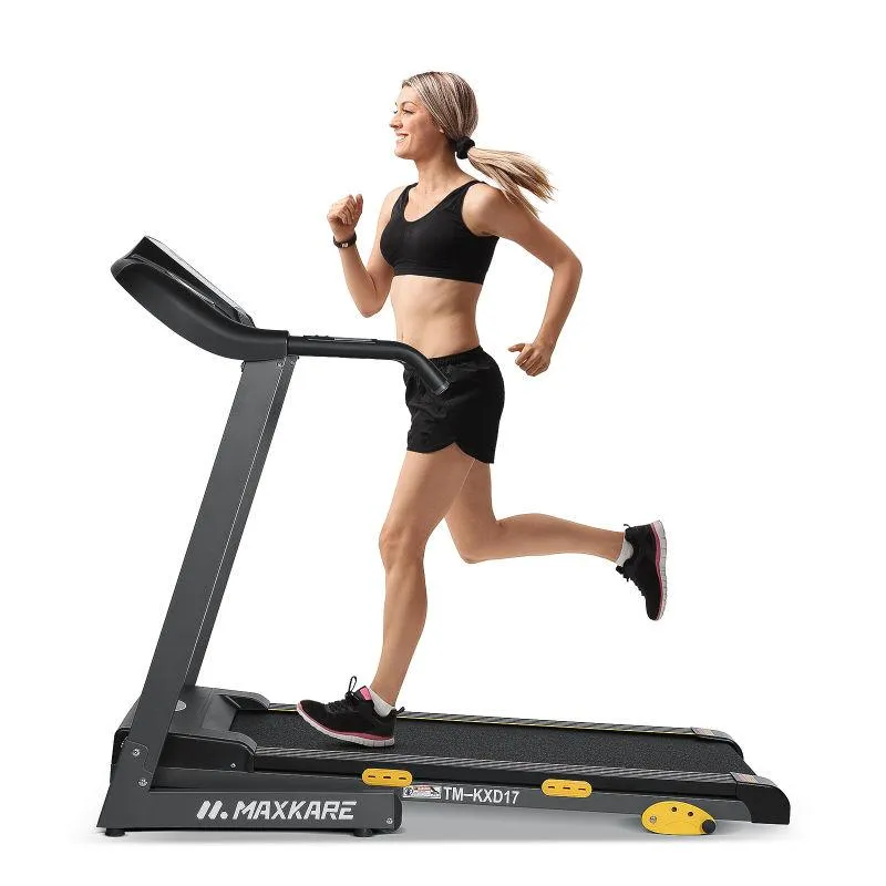 MaxKare Folding Treadmill Electric Motorized Running Machine 17'' Wide Tread Belt w/Incline LCD Display and Cup Holder Easy Assembly with 15 Preset Programs Perfect for Home Use