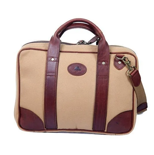 Melvill & Moon Leather Single Sleeve Laptop Bag | Khaki