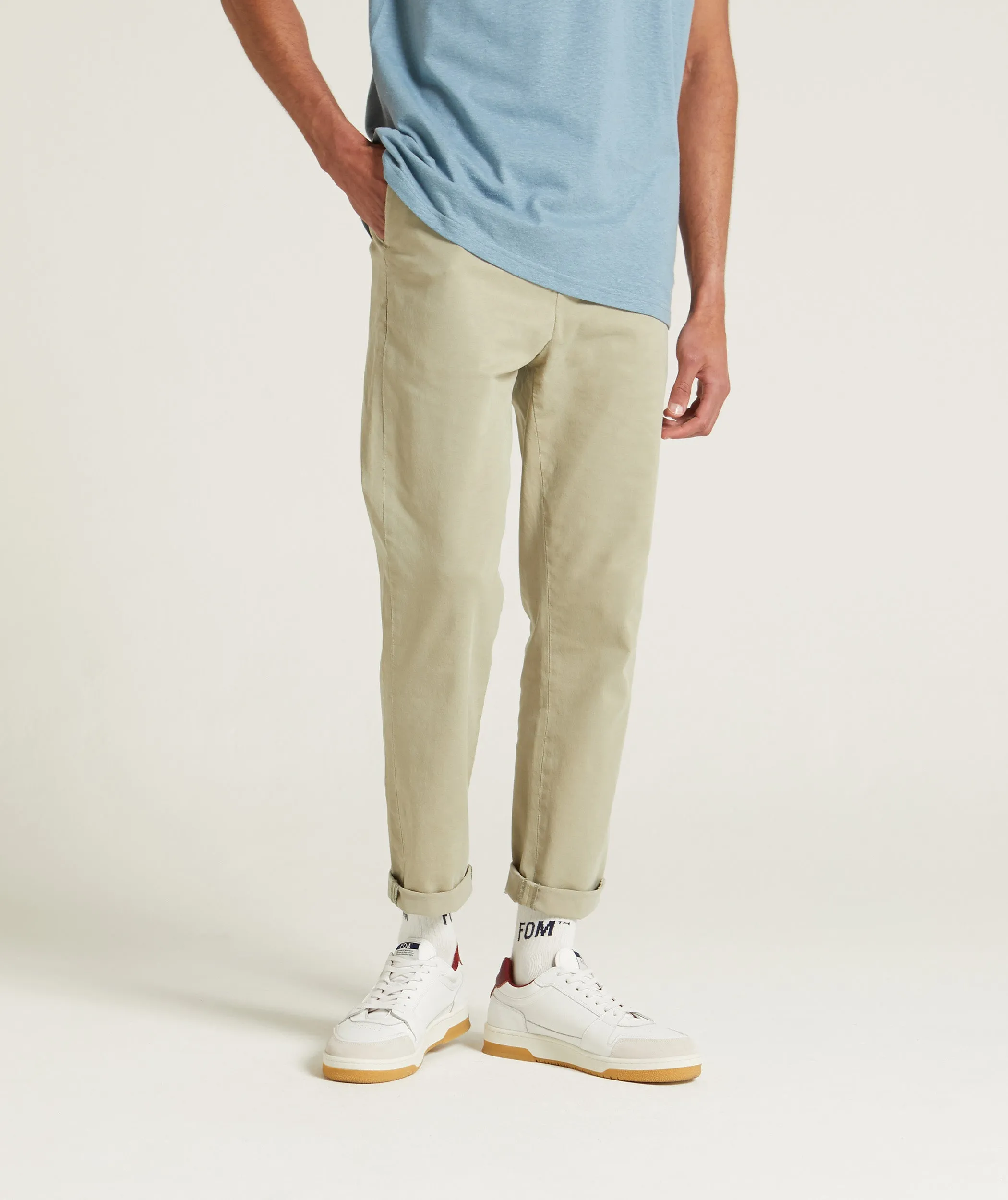 Mens Slim Tencel Blend Pants - Seafoam Green