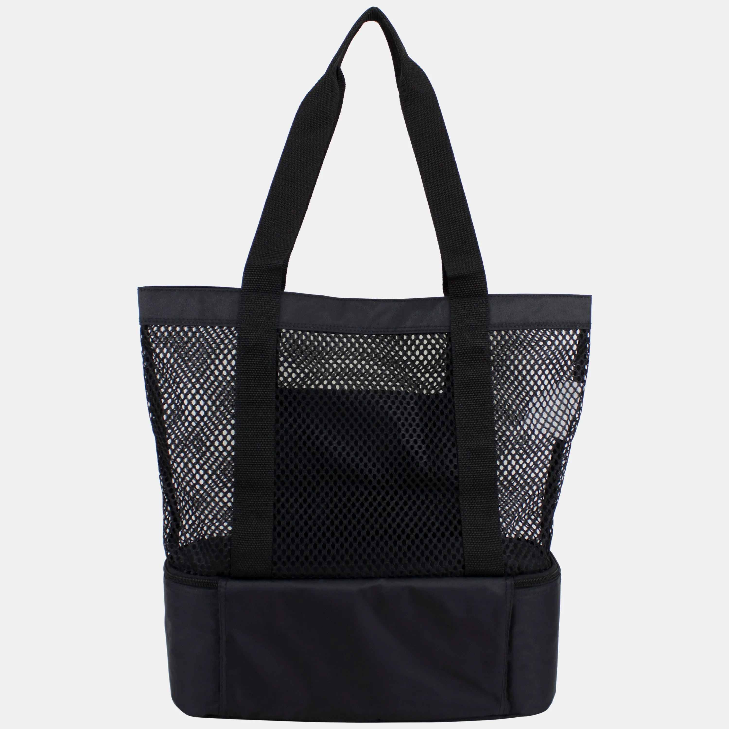 Mesh Cooler Tote Beach Bag in Black