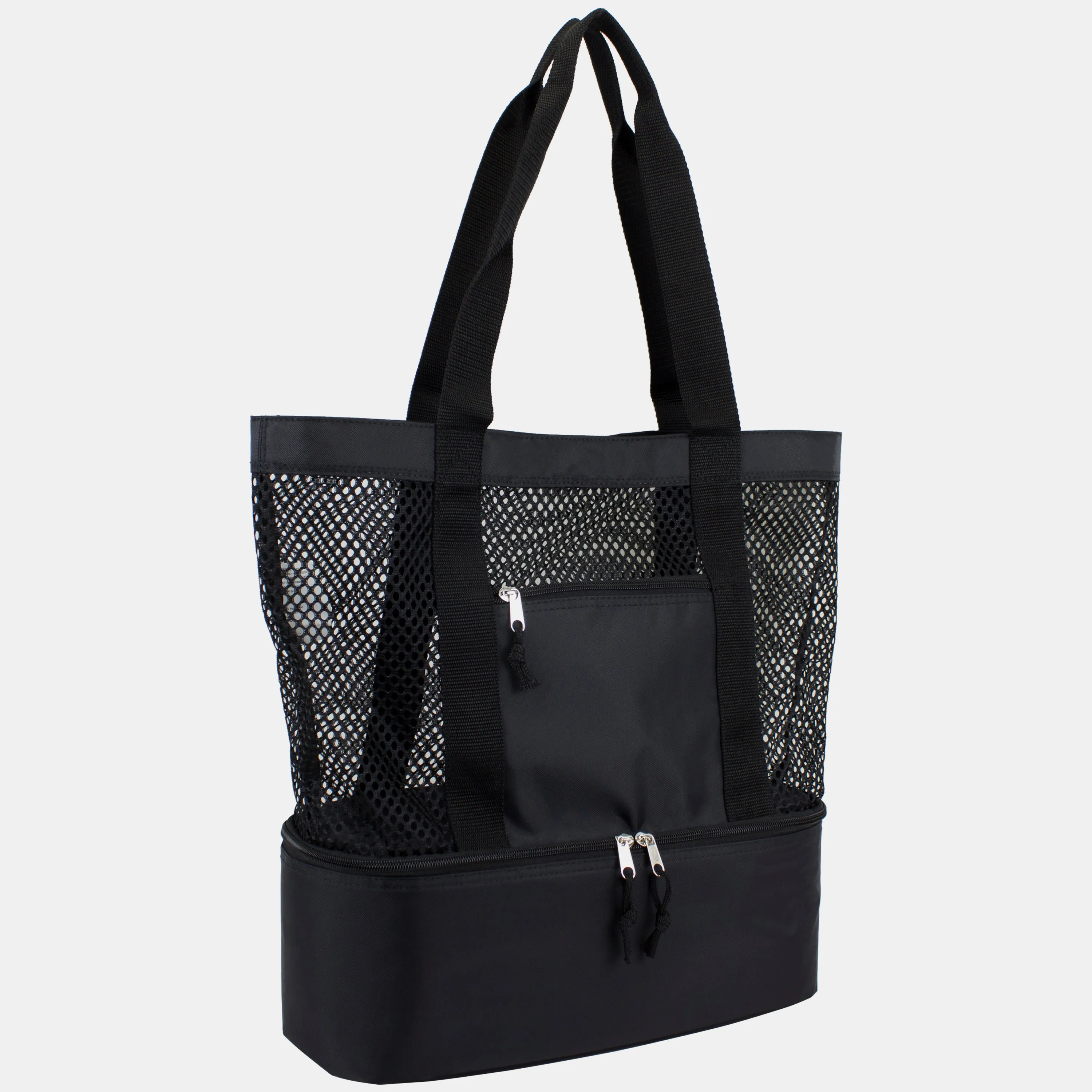 Mesh Cooler Tote Beach Bag in Black