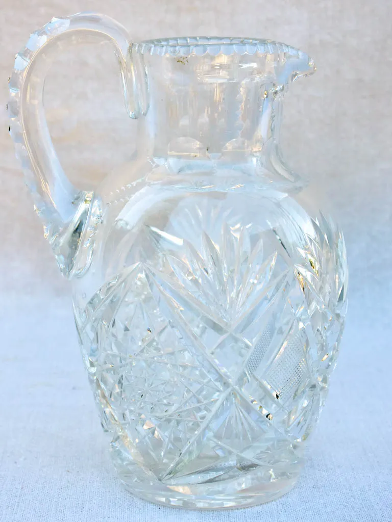 Mid century Baccarat crystal pitcher 9¾"