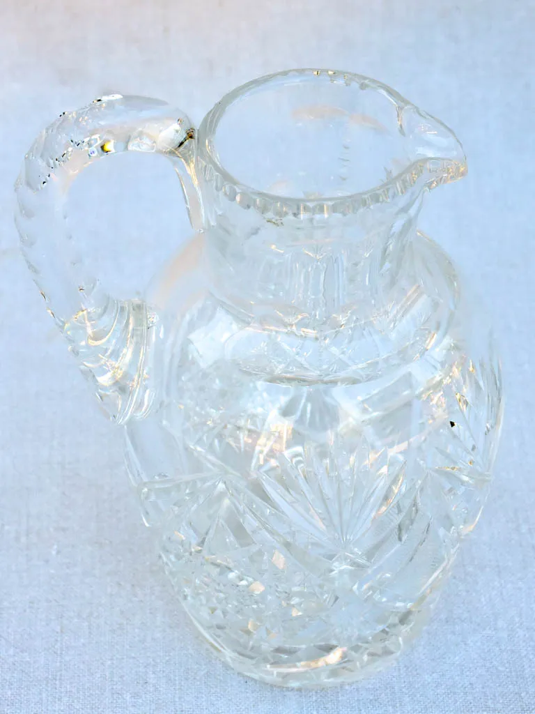 Mid century Baccarat crystal pitcher 9¾"