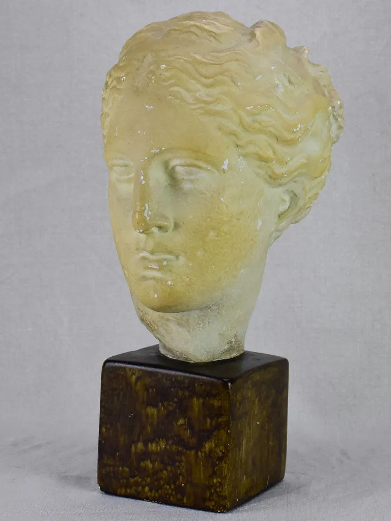 Mid century French plaster bust of a goddess 16¼"