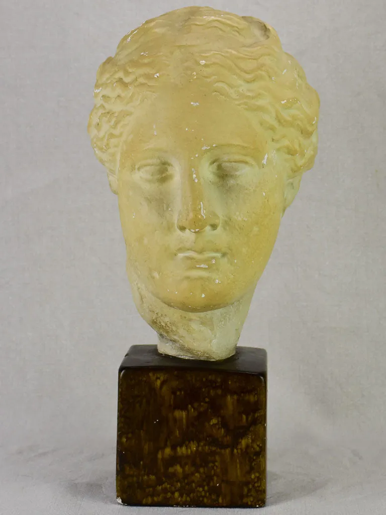 Mid century French plaster bust of a goddess 16¼"