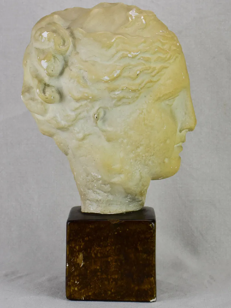 Mid century French plaster bust of a goddess 16¼"