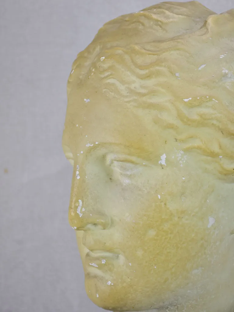 Mid century French plaster bust of a goddess 16¼"