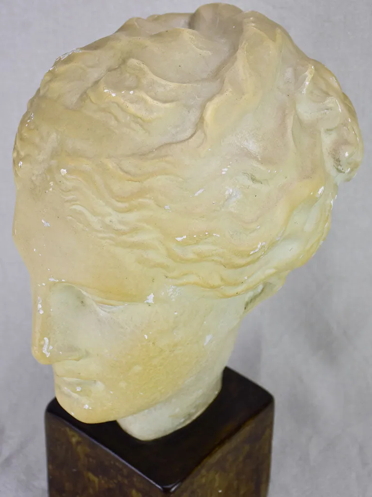 Mid century French plaster bust of a goddess 16¼"