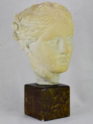 Mid century French plaster bust of a goddess 16¼"