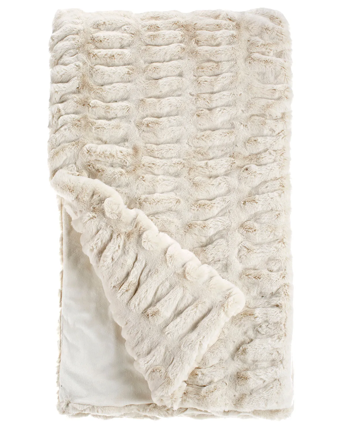 Mink Faux Fur Throw Ivory