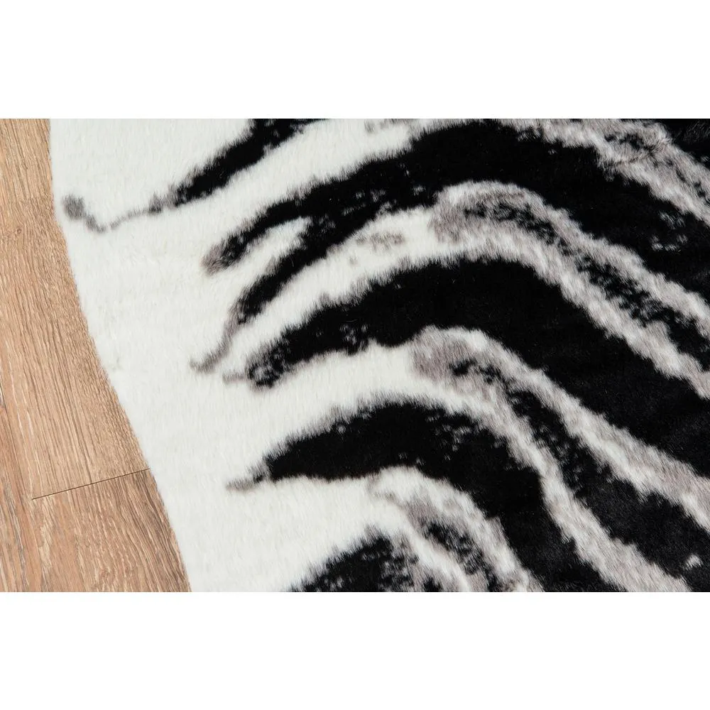 Modern Black Zebra Area Rug