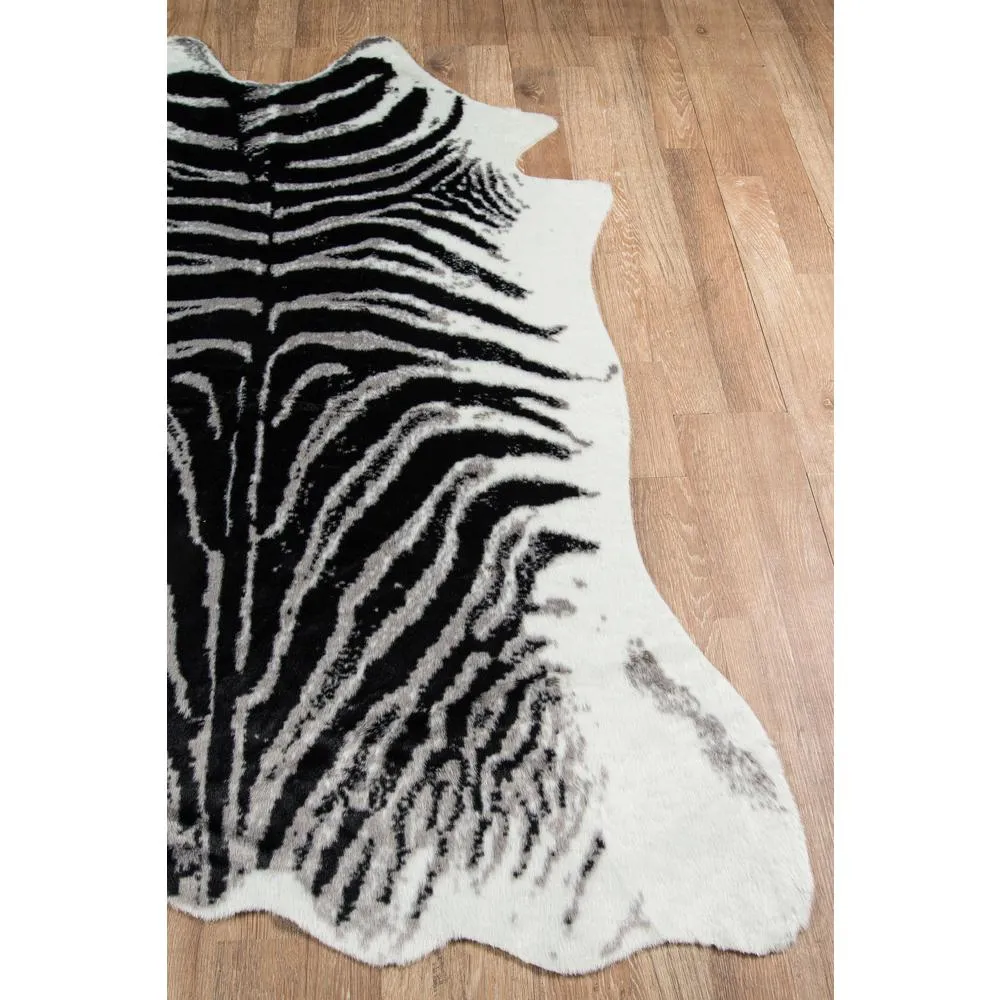 Modern Black Zebra Area Rug