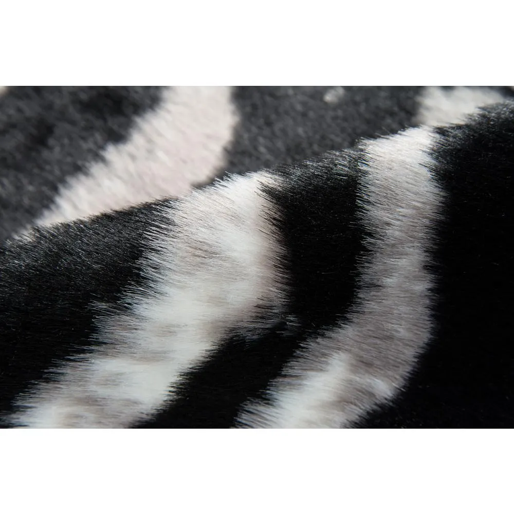 Modern Black Zebra Area Rug