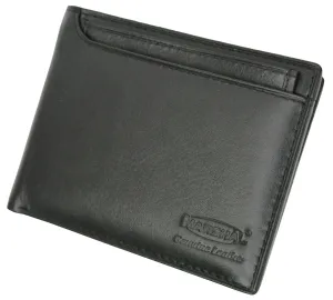 New Genuine Leather Removable Card ID Window Compact Multi Card Wallet with Logo 600 534 BK LOGO