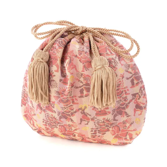 Nishijin-ori Small Drawstring Bag - Aztec Mythology -,  Made in Kyoto, Japan,  Japanese traditional craft purse