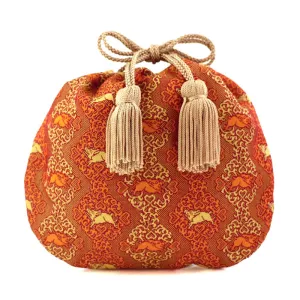 Nishijin-ori Small Drawstring Bag - Boar -,  Made in Kyoto, Japan,  Japanese traditional craft purse