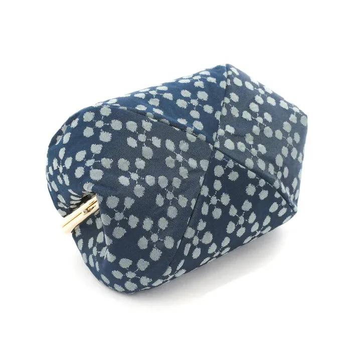 Nishijin-ori Small Pouch - Plum Blossom / Navy Blue -, Made in Kyoto, Japan, Cosmetic Pouch, Makeup Pouch, Japanese Gamaguchi Pouch, Travel Toiletry Pouch, Stationery Pouch, Bag organizer, Bag in Bag