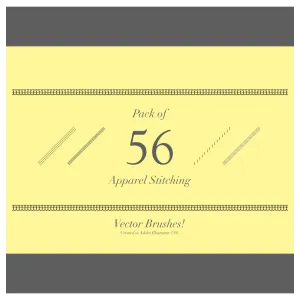 Pack of 56 Apparel Stitching Vector Brushes