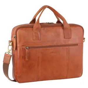 Pierre Cardin Rustic Leather 15" Laptop Bag (Cognac)