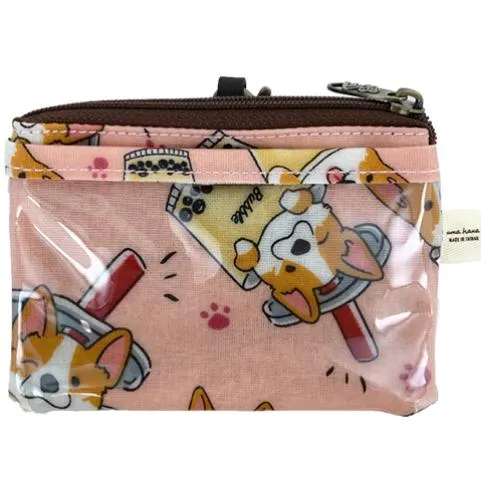 Pink Boba Corgi Card & Coin Purse