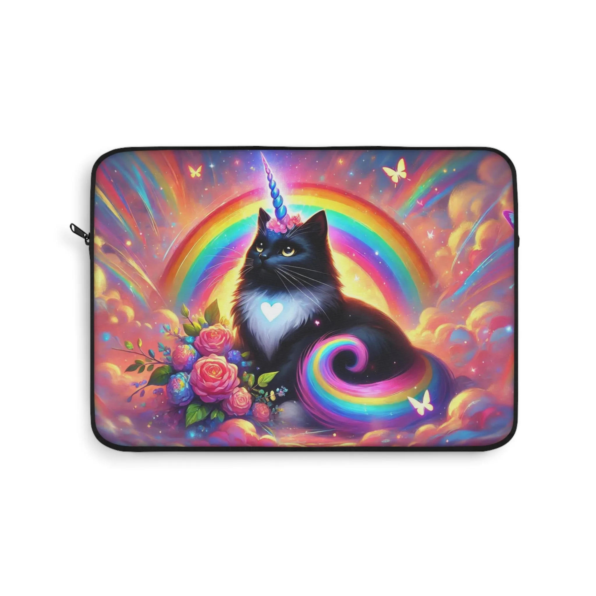 Pink Dreams Caticorn - Rainbows, Cats and Unicorns - Laptop Sleeve