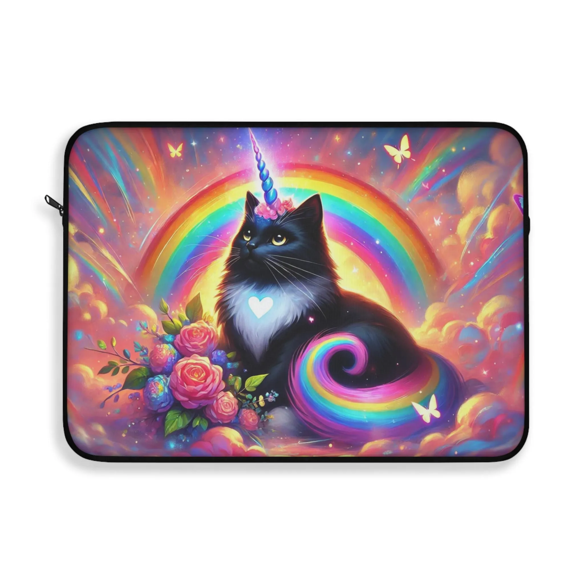 Pink Dreams Caticorn - Rainbows, Cats and Unicorns - Laptop Sleeve