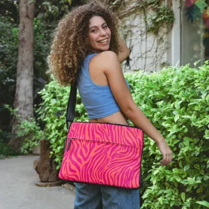 Pink Zebra Laptop Bag