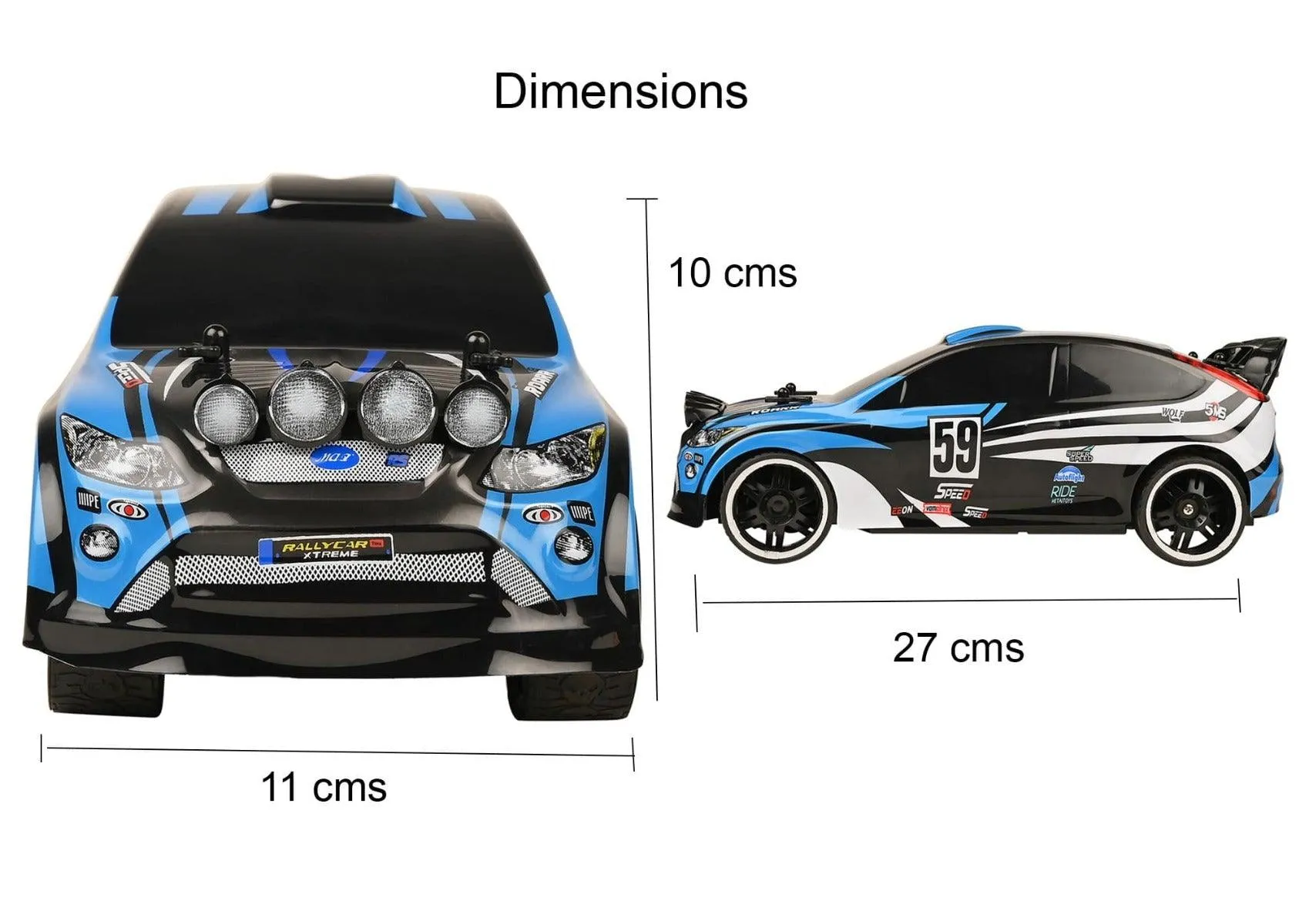 Playzu Rally Xtreme 1:16 Scale R/C Car - Blue for Ages 6 