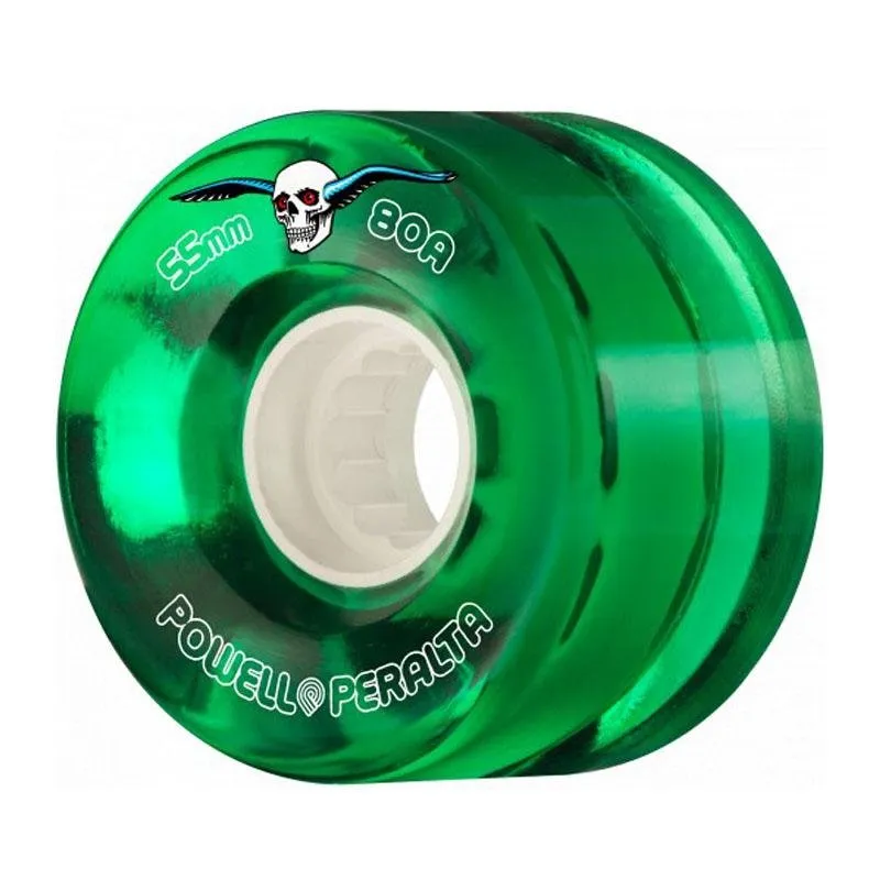 Powell Peralta 59mm 80a Clear Cruiser Green Skateboard Wheels 4pk